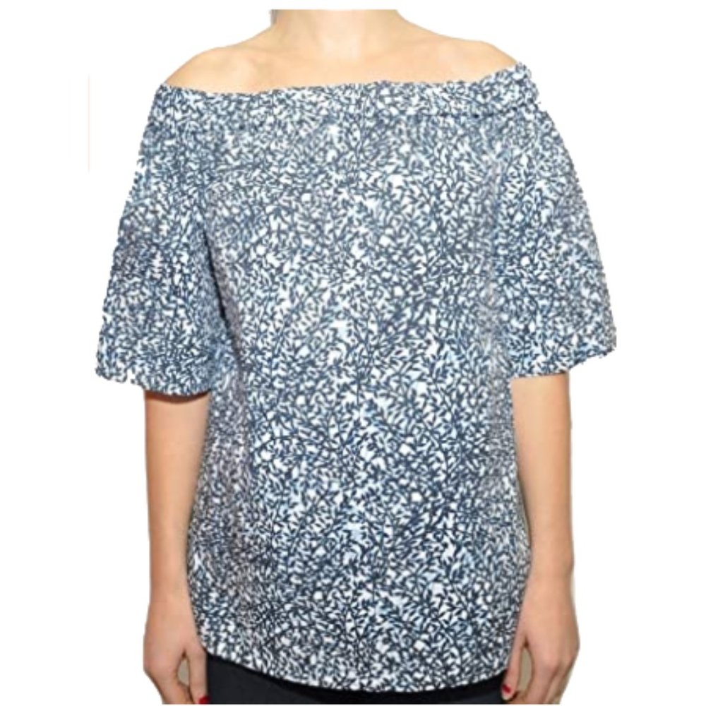 MICHAEL by Michael Kors Off Shoulder Ramsar Leaf print Top blouse